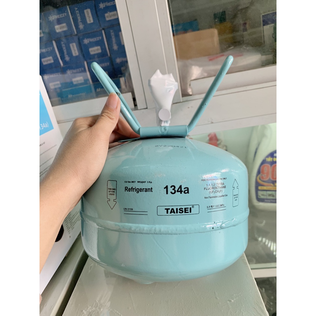 Gas lạnh - Môi chất lạnh ga R134 TAISEI 3 KG, dùng cho tủ lạnh, xe ô tô,...