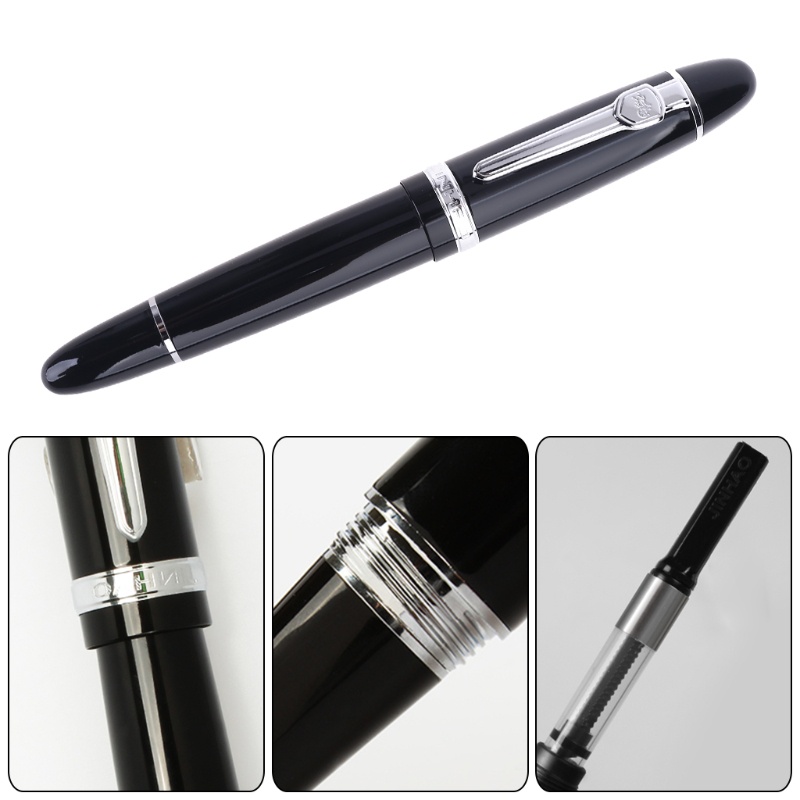 Bút Máy Jinhao 159 Màu Đen Và Bạc Dành Cho Ngòi Bút M