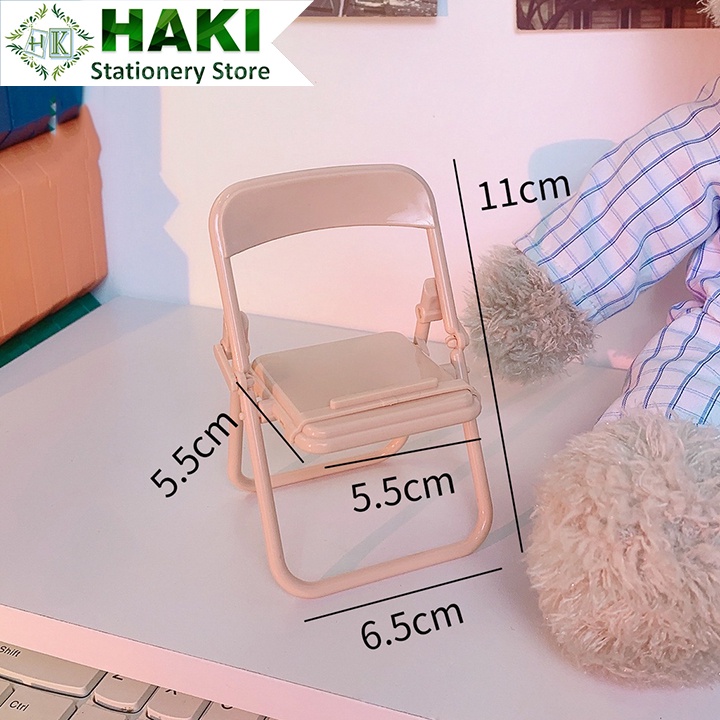 Giá đỡ điện thoại hình ghế đẩu HAKI có thể gấp gọn để bàn đa chức năng nhiều màu tùy chọn
