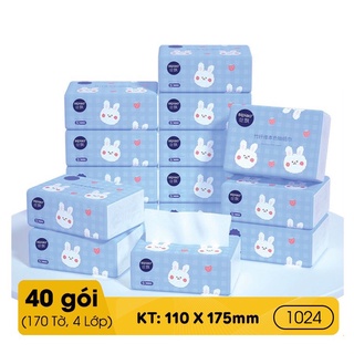 Thùng 40 gói giấy ăn hình thỏ siêu dai - giấy ăn rút hình thỏ hàng nội địa trung