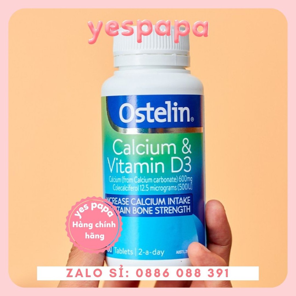 [HÀNG CHÍNH HÃNG] Canxi Ostelin 130v_ Ostelin vitamin D &amp; Calcium: Úc dùng cho bà bầu và và người lớn.