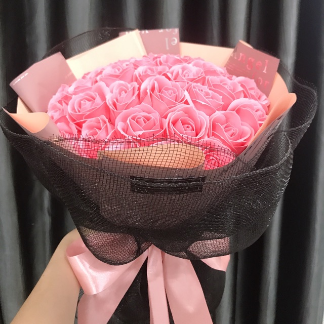 Bó 30 bông hoa sáp mix giấy gói Hàn Quốc