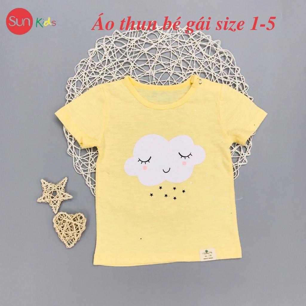 Áo thun cho bé gái, áo phông bé gái chất cotton mềm mát, size 1 - 5 tuổi - SUNKIDS