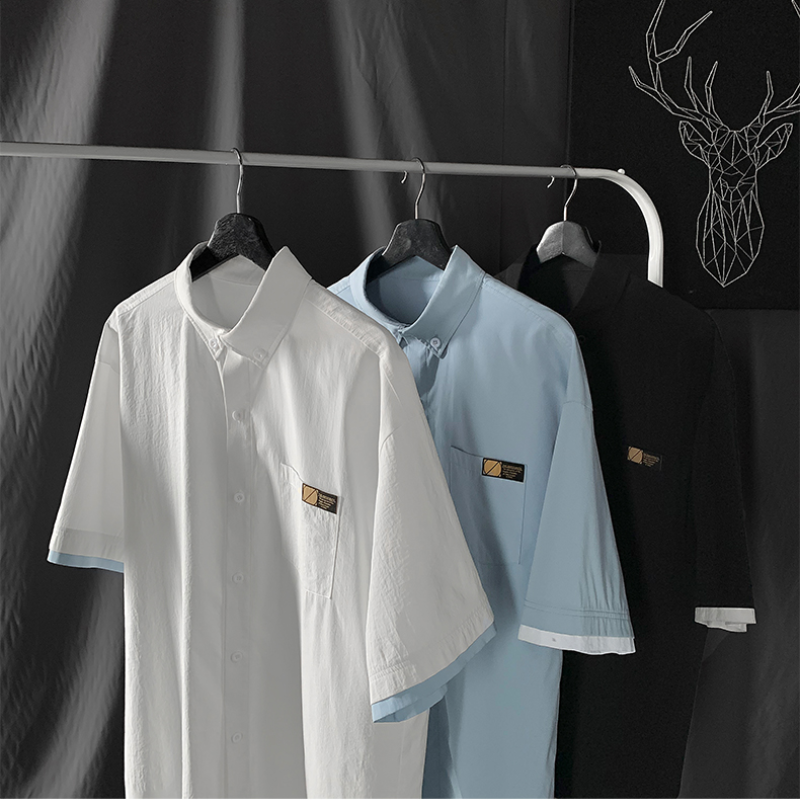 Áo Sơ Mi Nam Ngắn Tay Cổ Bẻ Thời Trang Hàn | BigBuy360 - bigbuy360.vn