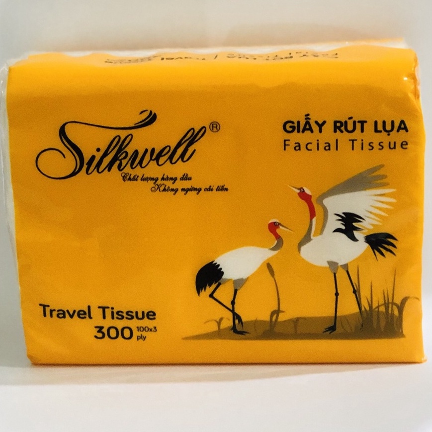 (COMBO 2 GÓI)GIẤY ĂN RÚT SILKWELL 100 TỜ 3 LỚP (CON SẾU)