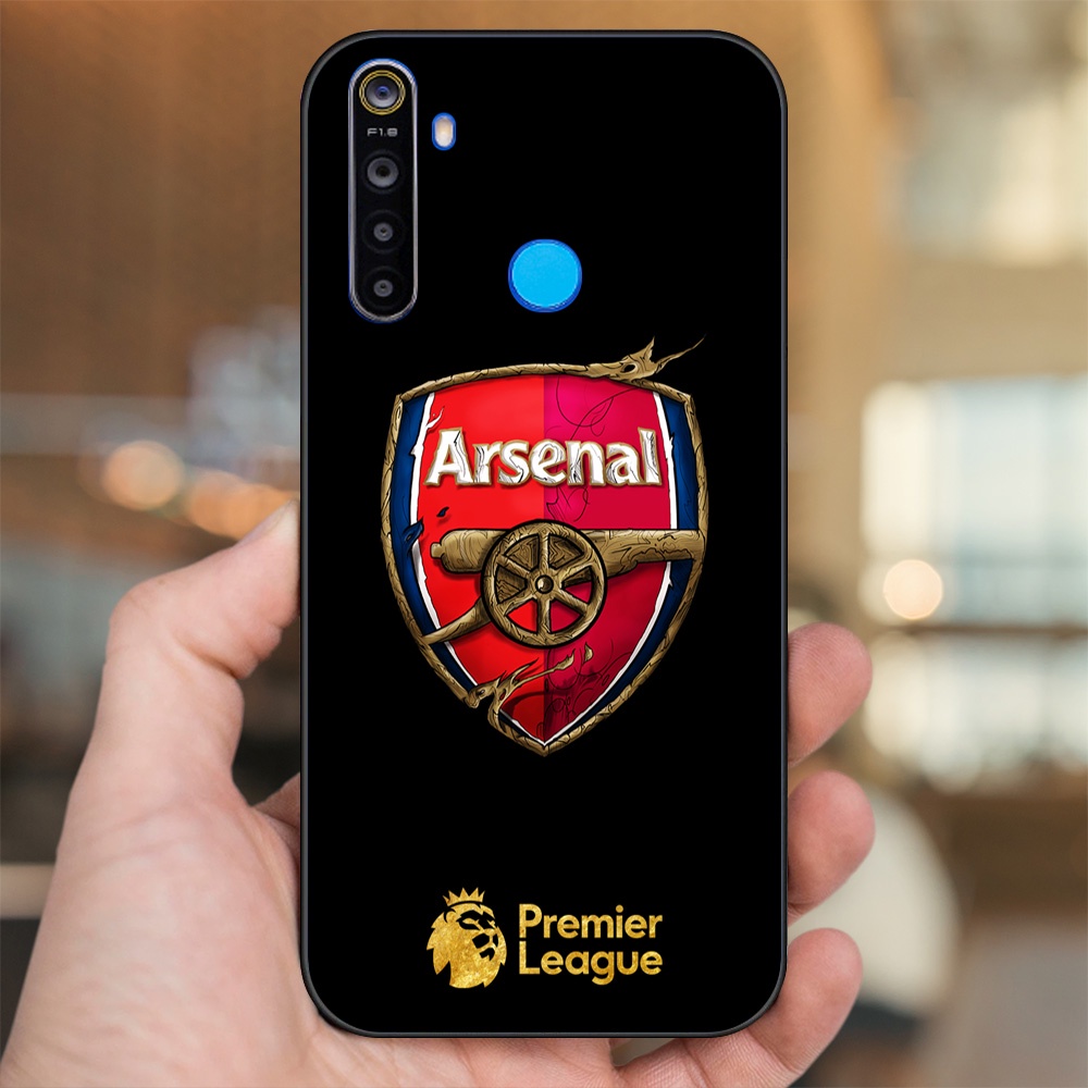 Ốp lưng Realme 5, 5 Pro viền đen in hình Arsenal FC