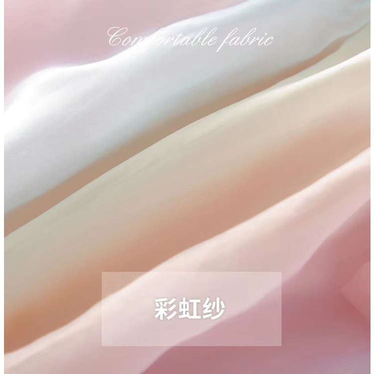 Đầm Công Chúa Phối Lưới Thắt Nơ Màu Gradient Thời Trang Mùa Hè Mới Nhất Cho Bé Gái