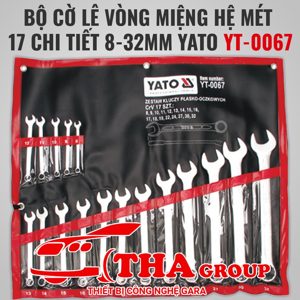 Bộ cờ lê vòng miệng hệ mét 17 chi tiết 8-32mm Yato YT- 0067