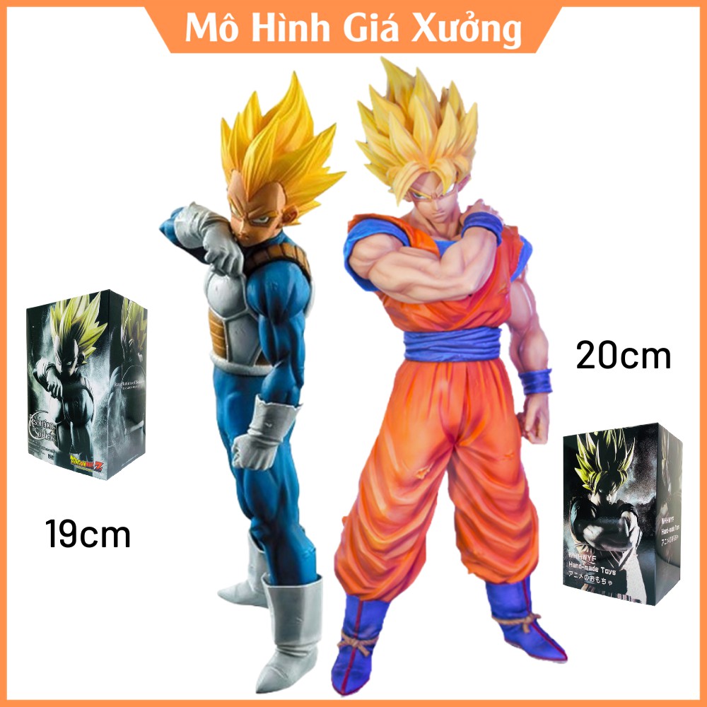 Mô hình Dragon Ball SonGoku  vs Vegeta  super saiyan  siêu đẹp siêu rẻ  cao 20cm - figure mô hình 7 viên ngọc rồng