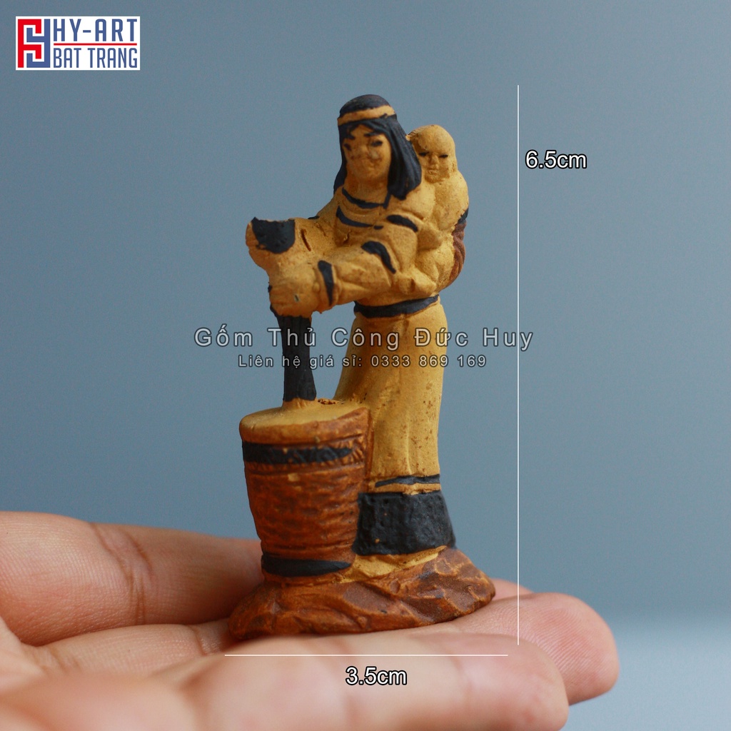 Tiểu cảnh hồ cá, bể cá cảnh, bộ tượng gốm mini trang trí hòn non bộ chậu cây bonsai