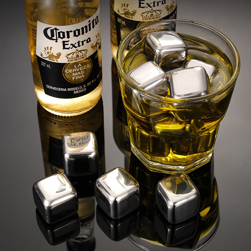 Đá lạnh không tan inox 304 hộp 8 viên kèm 1 kẹp gắp