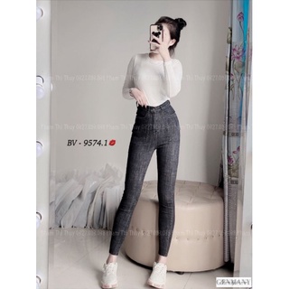 Quần bò ôm cạp cao co giãn