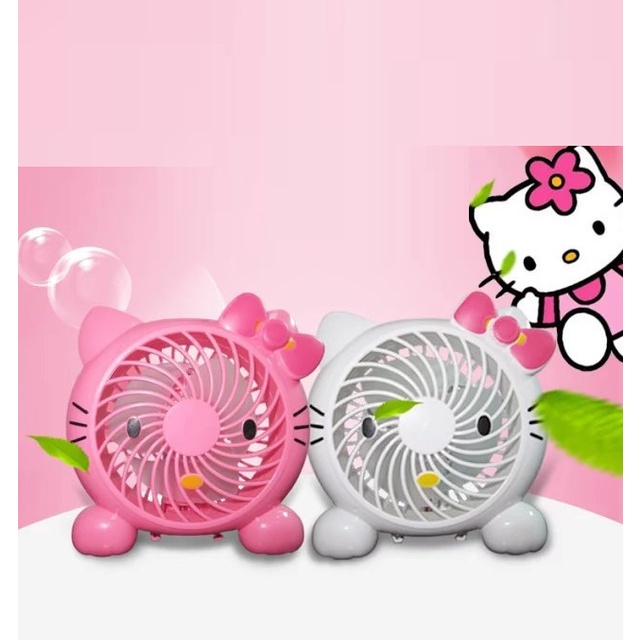 Quạt mini cầm tay và gấp gọn hình hello kitty tích điện cao cấp