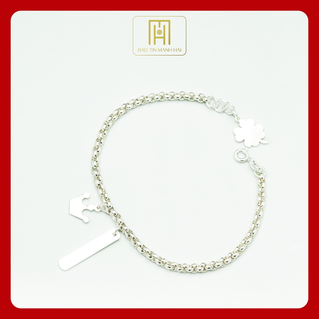Lắc tay Bạc nam,nữ được thiết kế khắc tên theo yêu cầu Bảo Tín Mạnh Hải