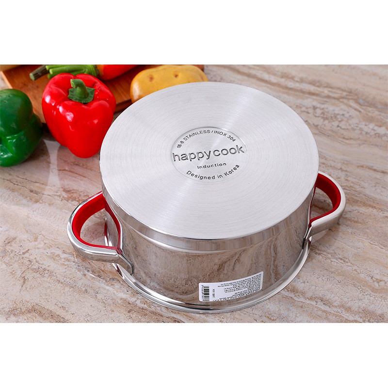 Nồi Inox cao cấp 3 đáy nắp kiếng HAPPY COOK ARIES 20cm HC-20AR