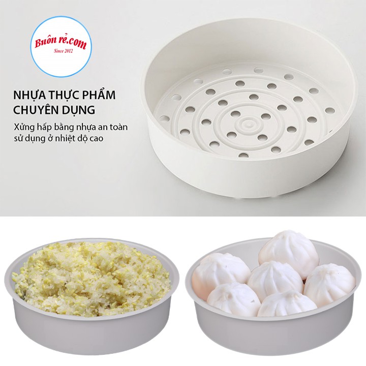 Xửng hấp thức ăn, bánh bao, xôi dẻo... NHỰA VIỆT NHẬT Plastic – khay hấp hình tròn (MS:2331/5615) Buôn Rẻ 01231