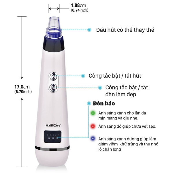 Máy Hút Mụn Cầm Tay Mini Haili Care Chính Hãng | BigBuy360 - bigbuy360.vn
