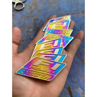 Tem titanium Chữ FI Có Keo Dán 3M