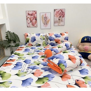 Drap thun Hàn Quốc mẫu lá phối (đủ size - vui lòng chat với shop nếu có yêu cầu thêm)