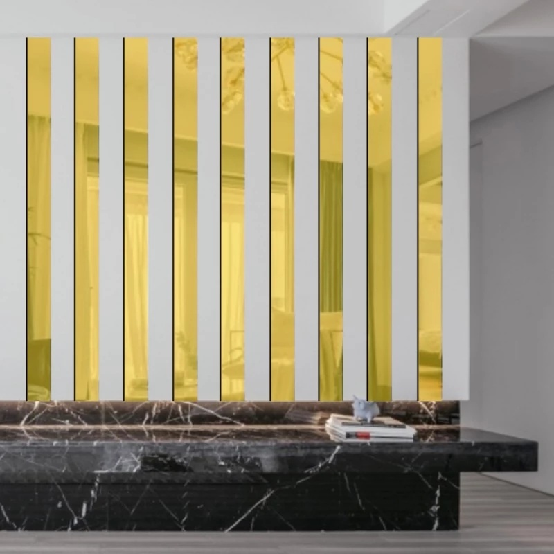 10 Sticker Gương Dán Tường 5x20cm