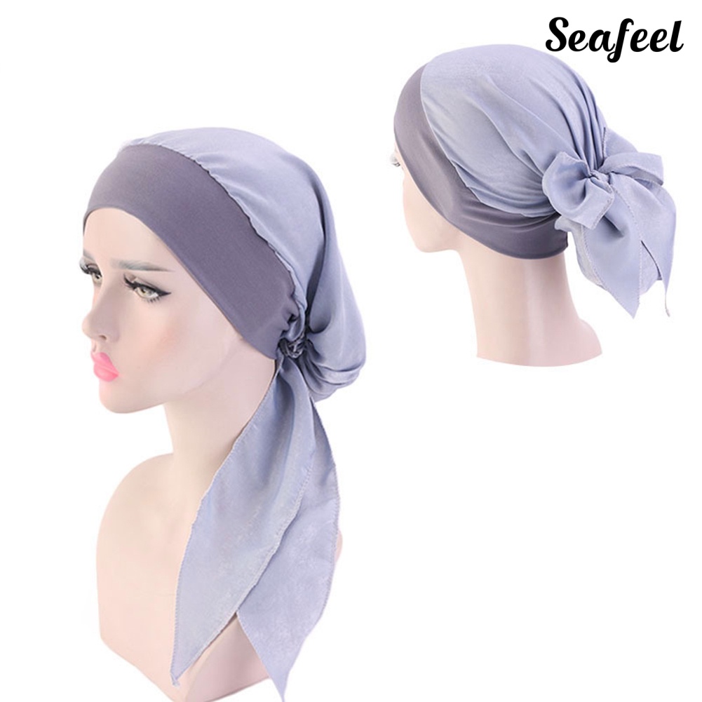 Mũ turban trùm đầu co giãn in họa tiết hoa thời trang cho nữ