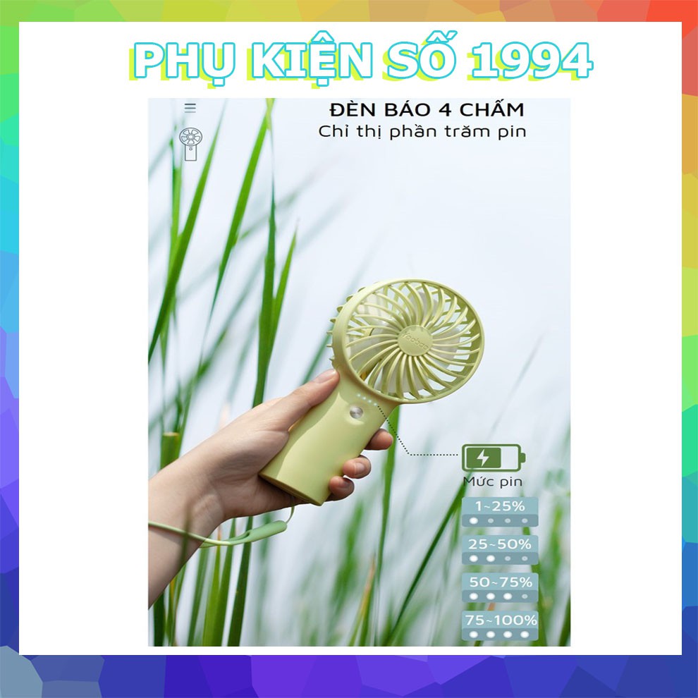 Quạt Mini cầm tay,để bàn tích điện dung lương cao 6000mAh và 3000mAh CHÍNH HÃNG Yoobao F3