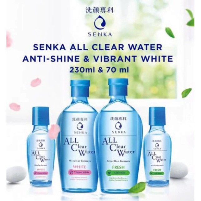 Nước Tẩy Trang Kiềm Dầu,Ngăn Ngừa Mụn Trà Xanh Senka All Clear Water Micellar Formula E2