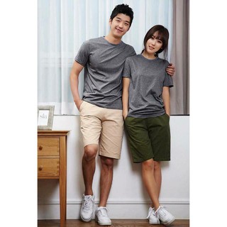 Áo Thun Trơn Màu Xám Đậm Tay Ngắn Nam Nữ