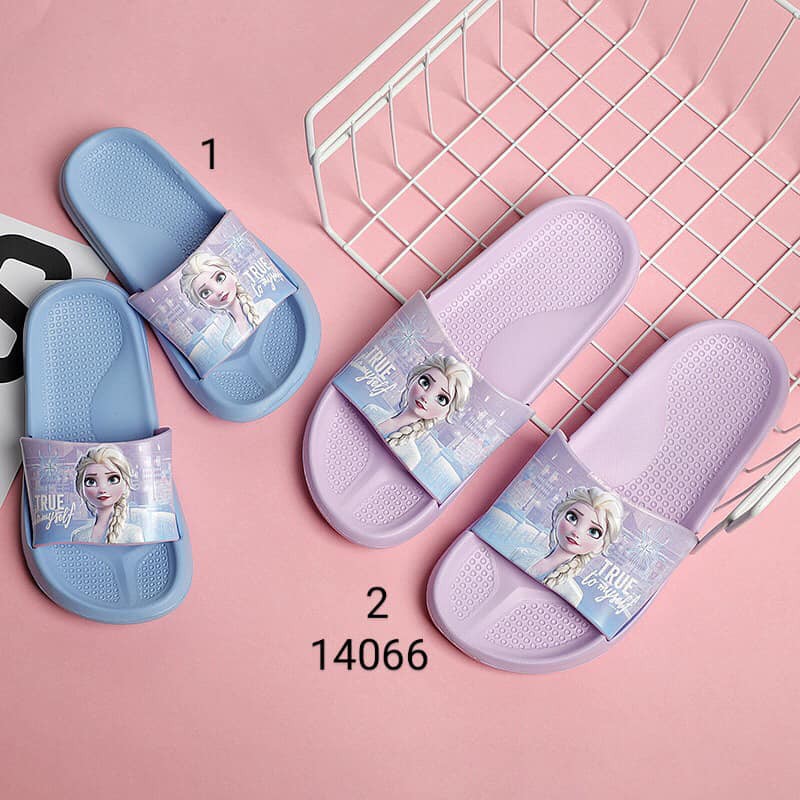 Dép lê bé gái quai ngang siêu nhẹ hình Elsa