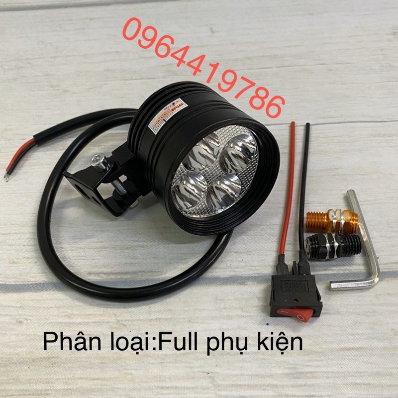 Đèn Led trợ sáng L4 ngắn 3 chế độ.Full phụ kiện,bảo hành 1 năm N5