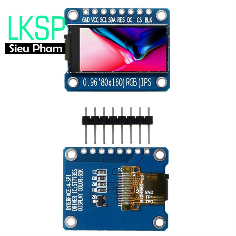 Màn Hình 65K Màu IPS OLED 0.96 Inch 80x160 Giao Tiếp SPI ST7735