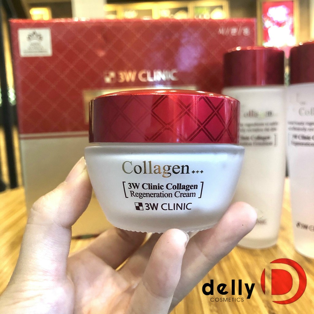 [𝐌𝐮𝐚 𝐠ì 𝐜ũ𝐧𝐠 𝐭ặ𝐧𝐠] - Bộ kem dưỡng da 3W Clinic Collagen White Skin Care cao cấp, hàng chính hãng nhập khẩu từ Hàn Quốc