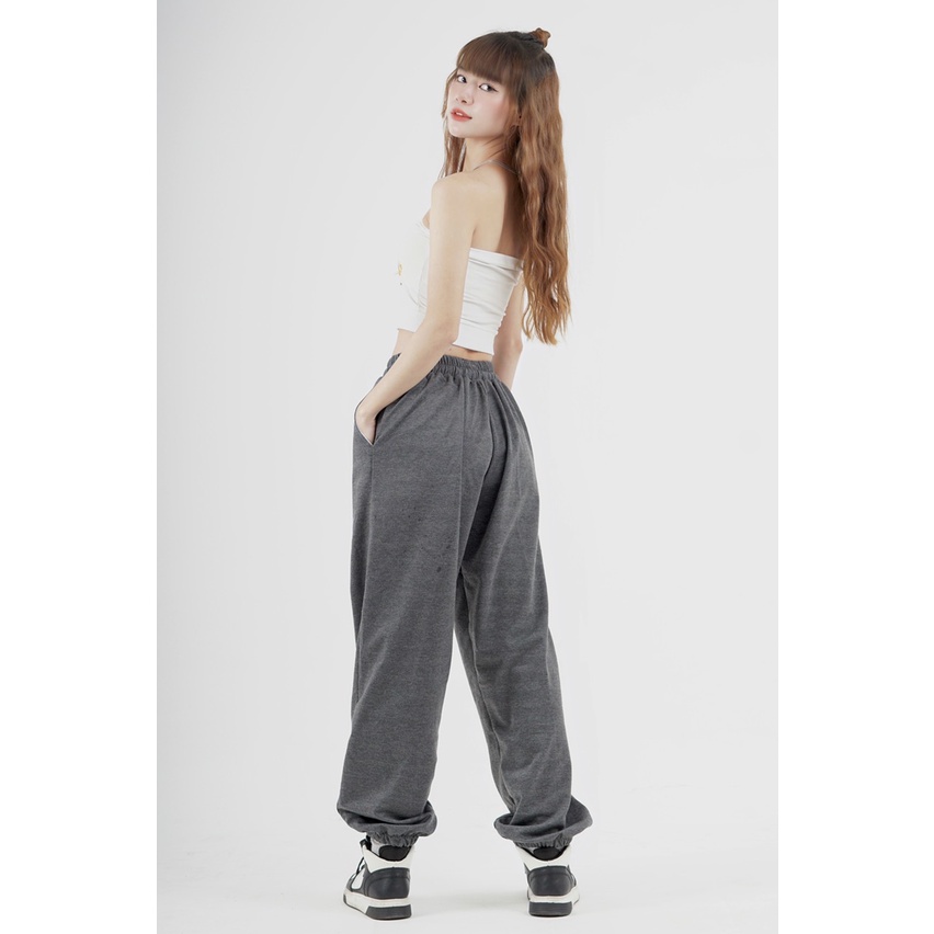 Quần Jogger Nữ Trơn Màu Xám Chuột Bom House Ulzzang Unisex