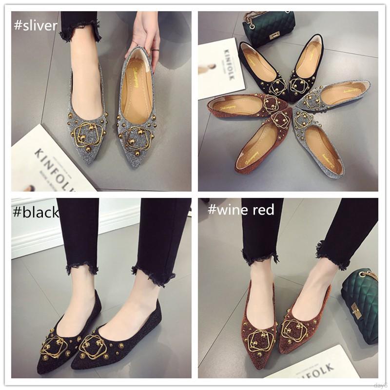 Giày búp bê nữ đế bằng mũi nhọn phong cách Hàn Quốc | BigBuy360 - bigbuy360.vn