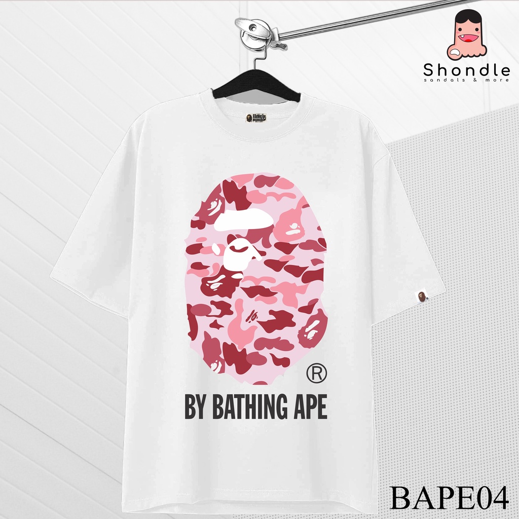 Áo Thun Bape Hồng - Mẫu 04 Tay Lỡ Cotton Cao Cấp Unisex 2022