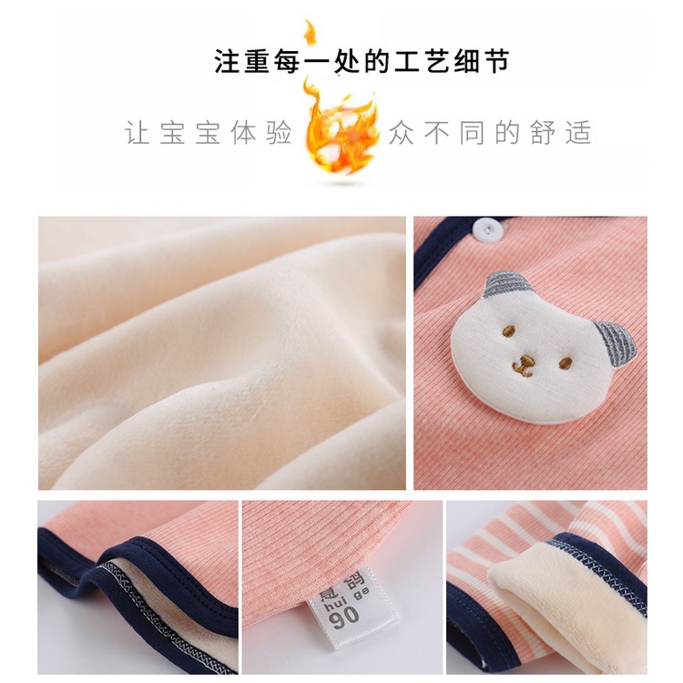 Áo khoác cardigan tay dài vải nhung 65-115cm thời trang thu đông cho bé