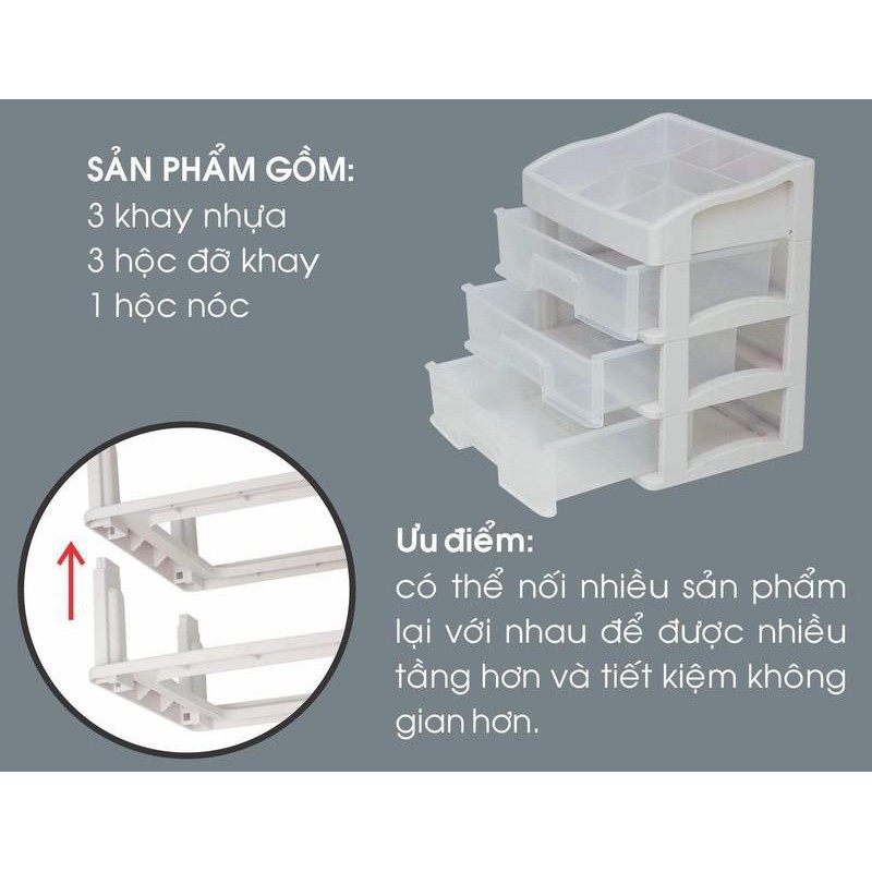 Kệ Tủ Đựng Mỹ Phẩm Đồ Trang Điểm Mini Trong Suốt 4 Tầng Tashuan TS-5338 - đồ dùng đựng đồ đa năng gia đình