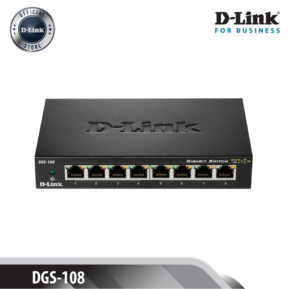 D-LINK DGS-108 - Bộ chia cổng mạng 8 cổng 10/100/1000 Mbps