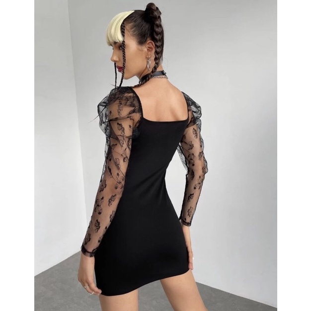 Váy body tay ren phong cách Y2K độc đáo