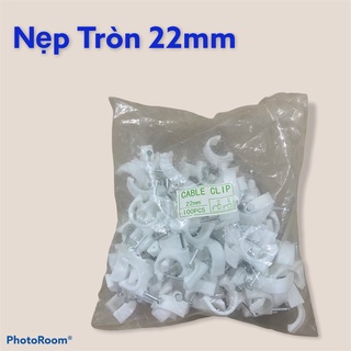 Nẹp tròn 22mm.nẹp dây điện 1 gói gồm 100 cái