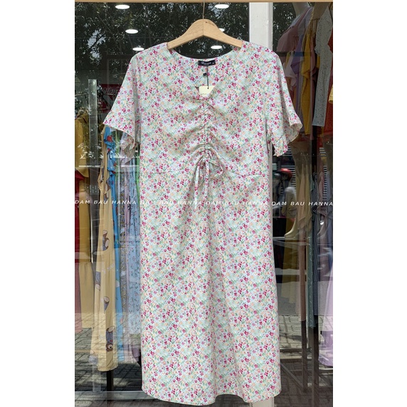 [SIZE 40-78KG] Đầm bầu dễ thương cho mẹ trẻ có size 40-78kg kiểu rút dây xinh mặc bầu và sau sinh đều đẹp vải lụa đẹp