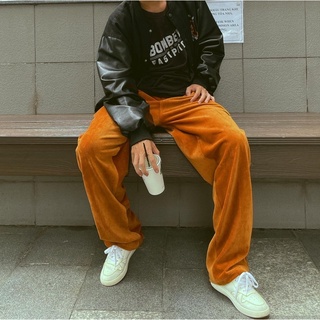 Quần nhung tăm dáng suông hottrend unisex Nâu/cam/hồng