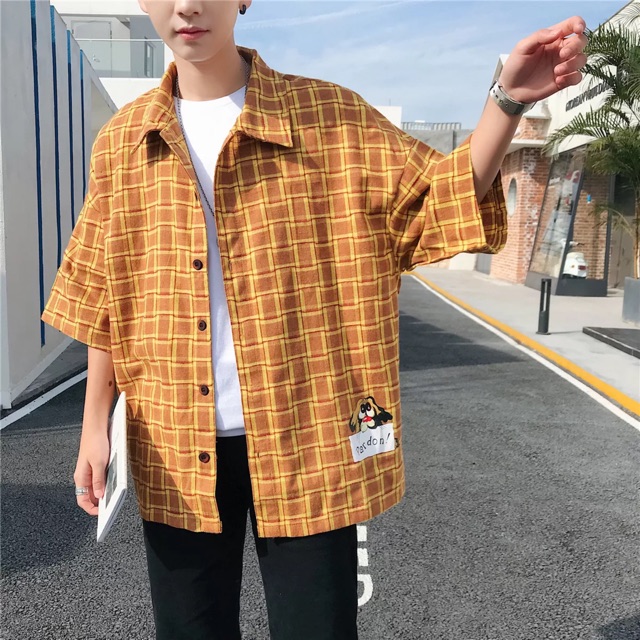 ÁO SƠ MI KẺ CARO VÀNG