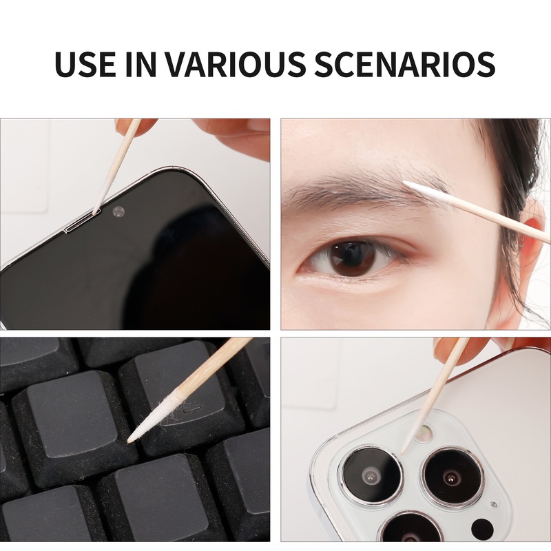 Bộ 100 Que Gỗ Đầu Nhọn Kích Thước Nhỏ/Cọn Dùng Một Lần Hỗ Trợ Nối Mi/ Nối Mi