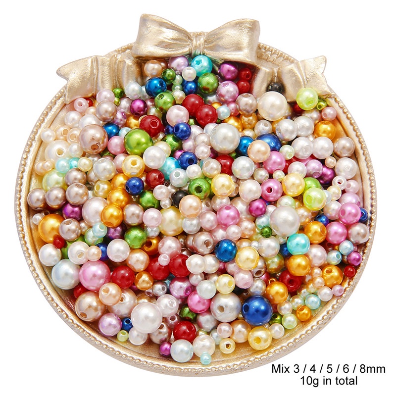 Hạt Ngọc Trai Nhựa Abs Nhiều Màu Sắc Dùng Làm Trang Sức Diy