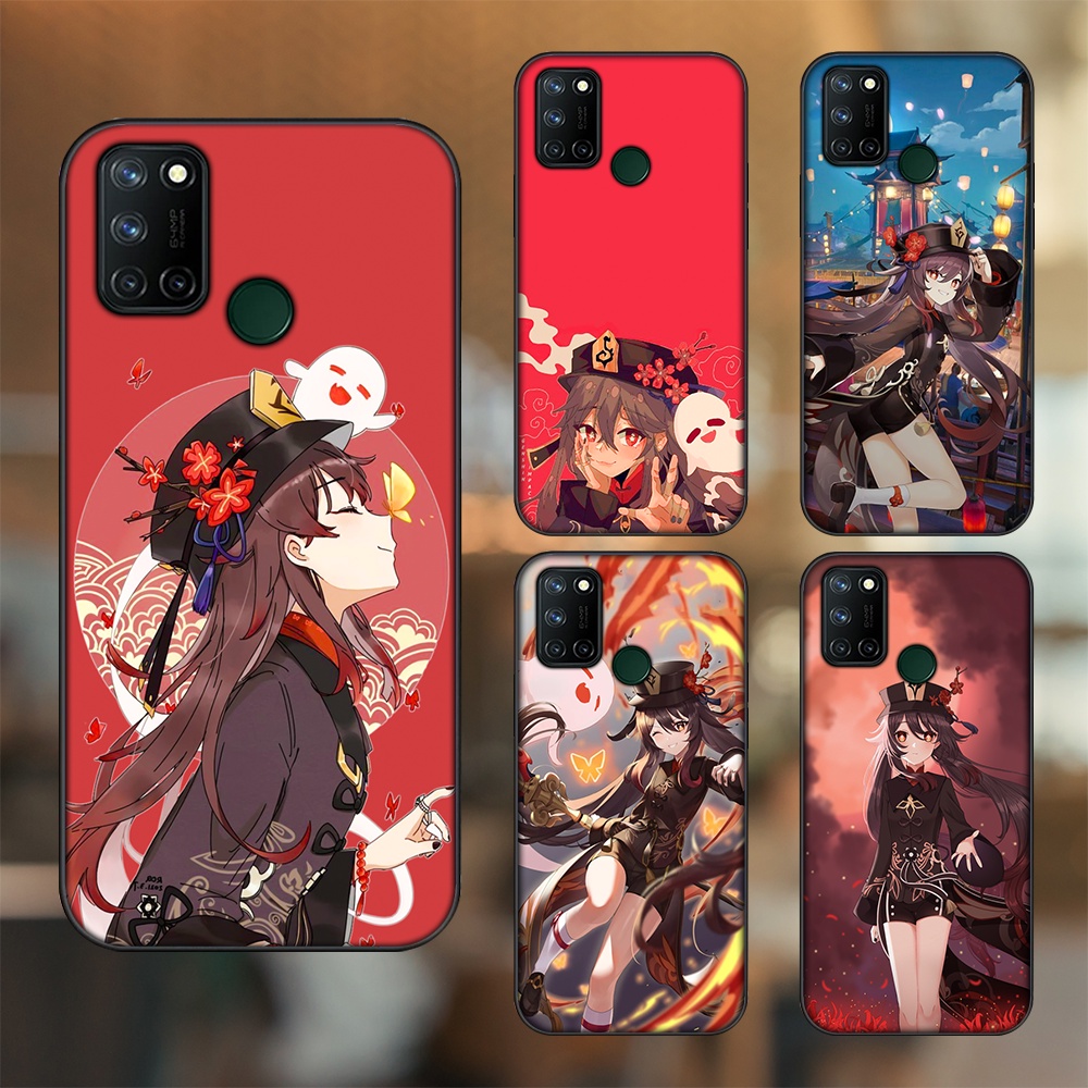 Ốp lưng Realme C17, 7i viền đen in hình Hutao Genshin Impact