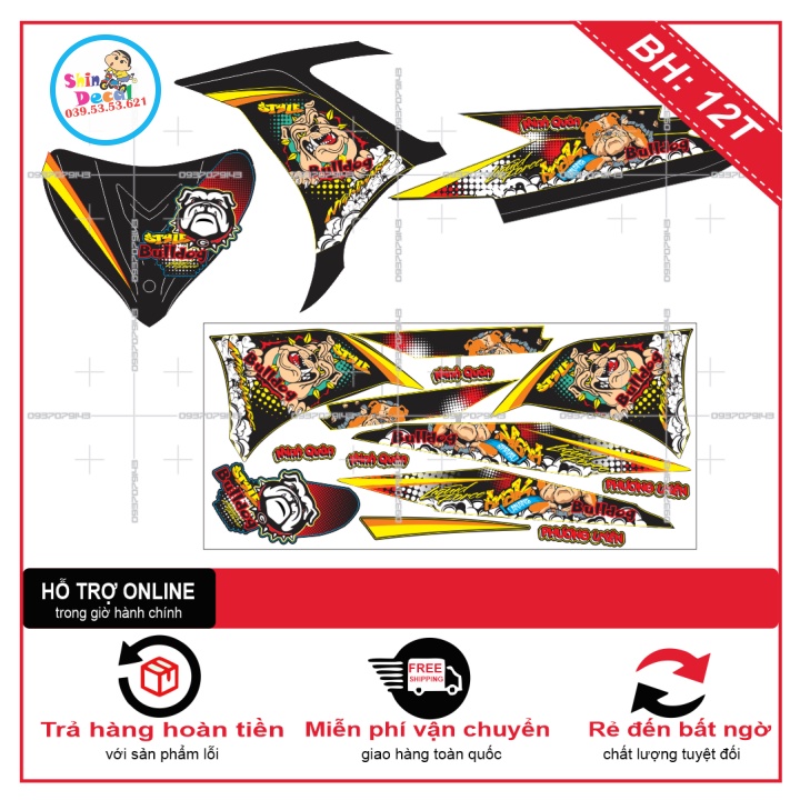 TEM RỜI EX 2011 BULL DOG -- SHIN DECAL 2