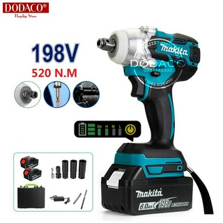 [Ảnh thật] Máy siết bulong MAKITA 198V không chổi than đầu 2 trong một máy siết ốc nhẹ nhỏ gọn khoẻ pin cực lâu giá rẻ