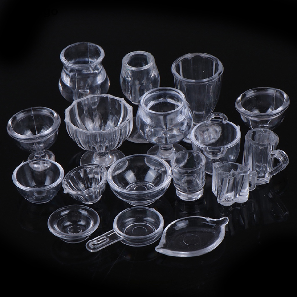 Set 17 món đồ chơi nhà búp bê trong suốt DIY tỷ lệ 1:12