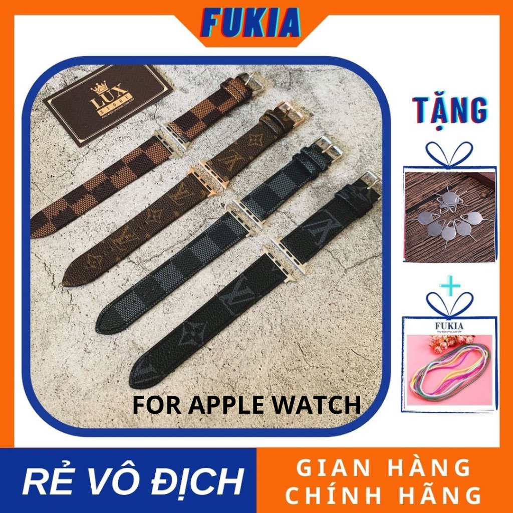 Dây da Iv cao cấp dành cho Apple Watch đồng hồ thông minh iWatch Series 1/2/3/4/5/6/7/SE size 38/40/41/42/44/45 mm